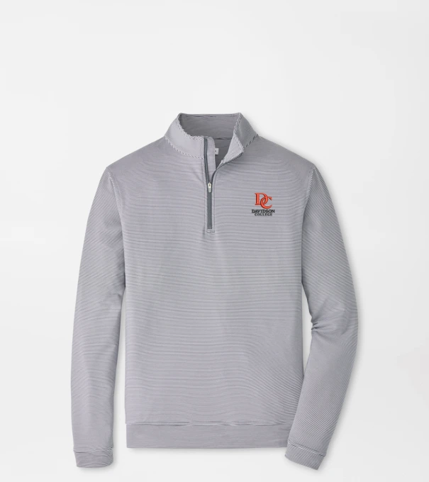 Davidson Perth Sugar Stripe Performance Quarter-Zip in Iron/White