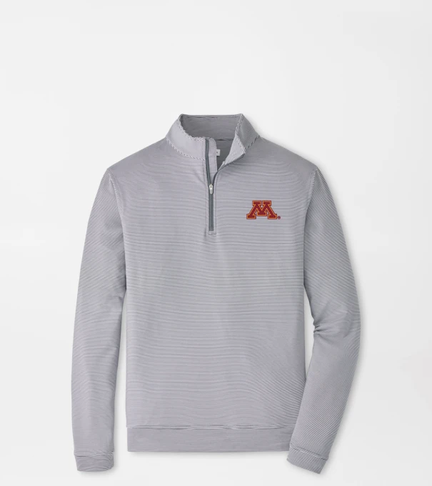 Minnesota Perth Sugar Stripe Performance Quarter-Zip in Iron/White