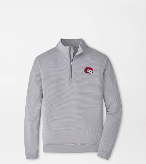 Winston Salem State Perth Sugar Stripe Performance Quarter-Zip in Iron/White