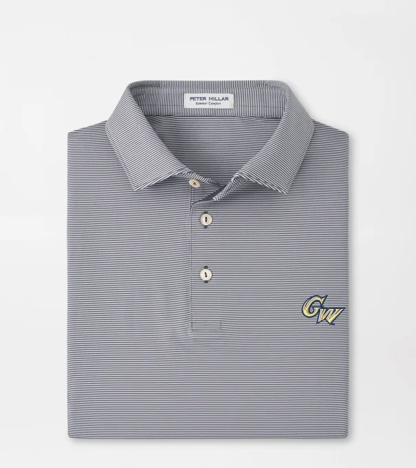 George Washington University Jubilee Performance Jersey Polo in Iron