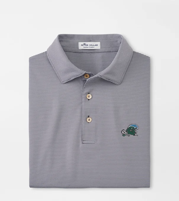 Tulane Green Wave Jubilee Stripe Performance Polo in Iron