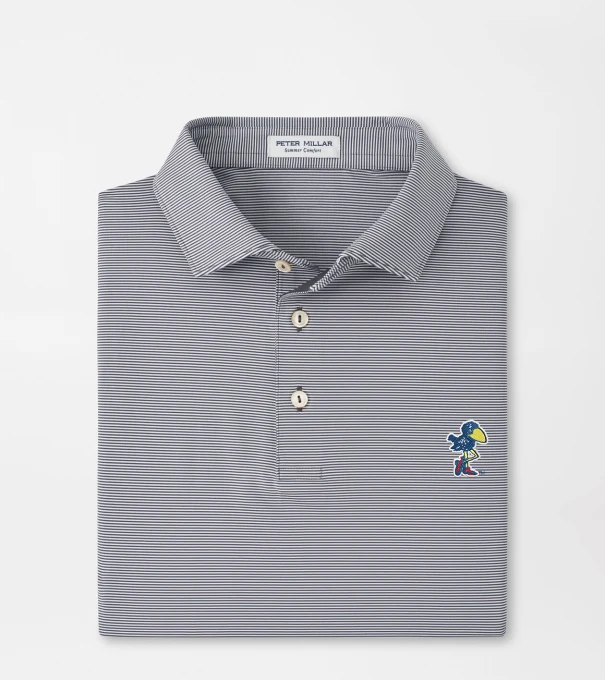Kansas Vault Jubilee Stripe Performance Polo in Iron