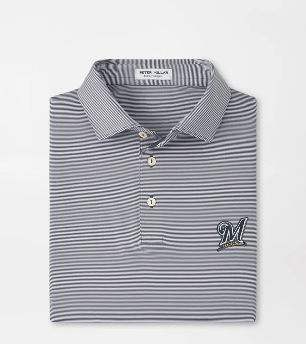Cooperstown Milwaukee Brewers Jubilee Performance Jersey Polo in Iron