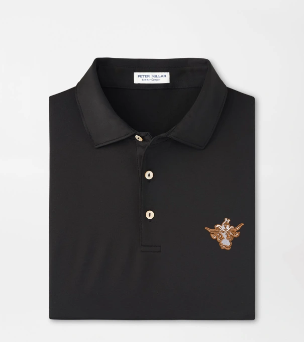 Texas Vault Solid Performance Jersey Polo in Black