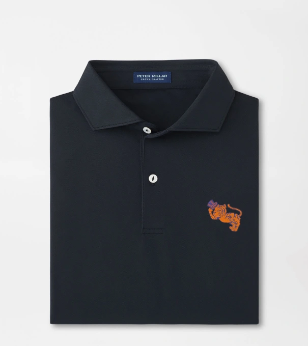 Clemson Vault Soul Performance Mesh Polo in Black