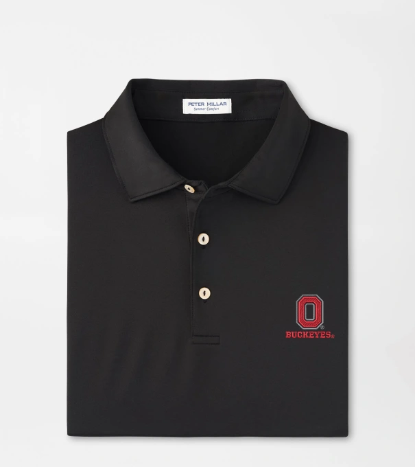 The Ohio State University Vault Solid Performance Jersey Polo in Black