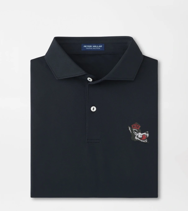 NC State Vault Soul Performance Mesh Polo in Black