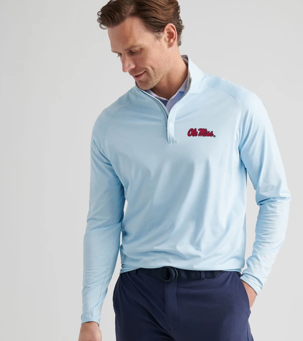 Ole Miss Stealth Performance Quarter-Zip in Blue Frost