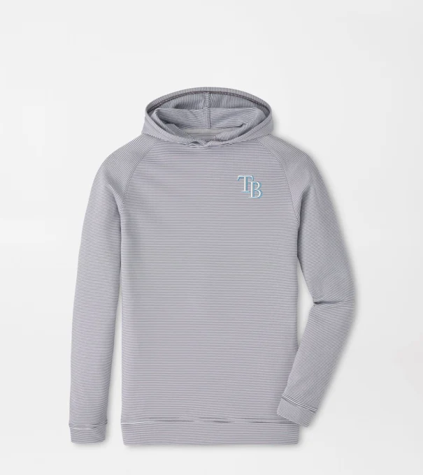 Tampa Bay Rays Pine Youth Sugar Stripe Performance Hoodie in Iron
