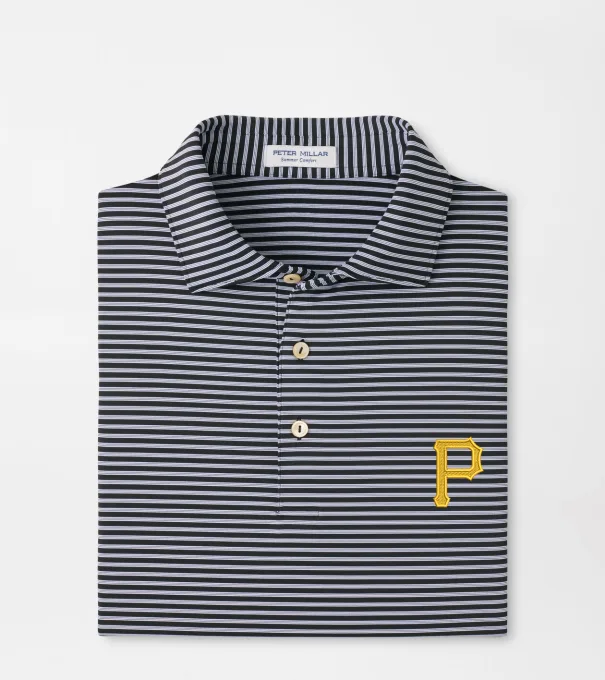 Pittsburgh Pirates Tiebreaker Performance Jersey Stripe Polo in Black