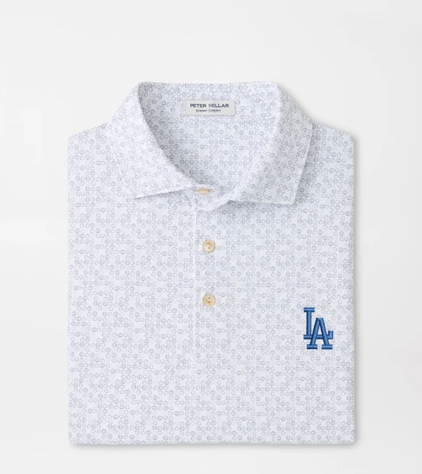Los Angeles Dodgers Bases Loaded Performance Jersey Polo in White