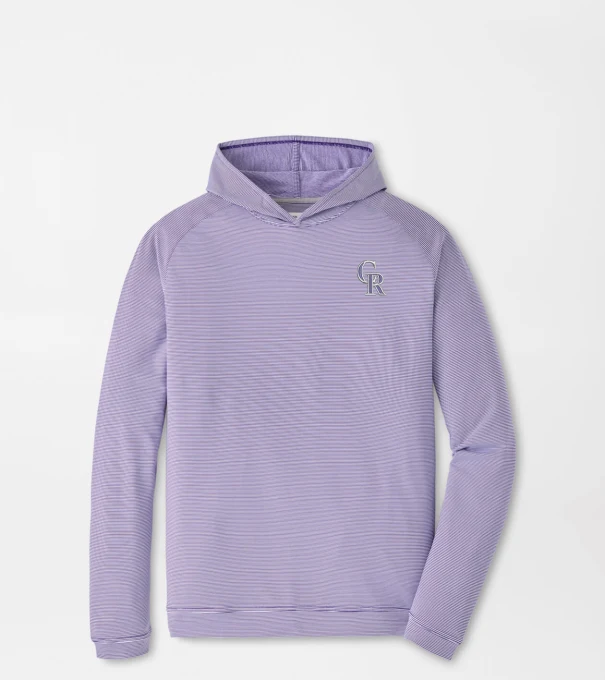 Colorado Rockies Pine Sugar Stripe Performance Hoodie in Purple2