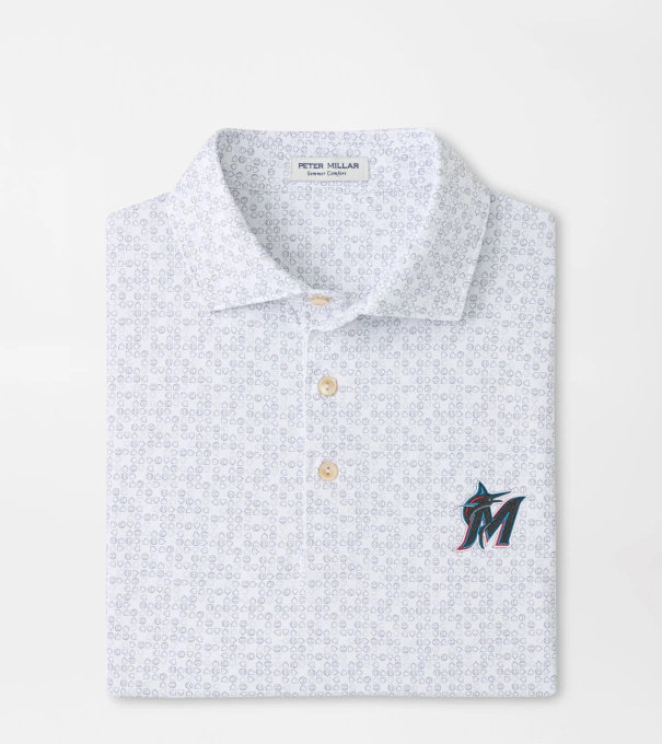Miami Marlins Bases Loaded Performance Jersey Polo in White