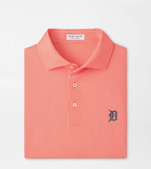 Detroit Tigers Border Performance Jersey Polo in Orange6
