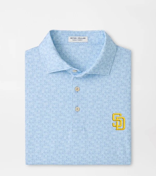 San Diego Padres Bases Loaded Performance Jersey Polo in PALE BLUE