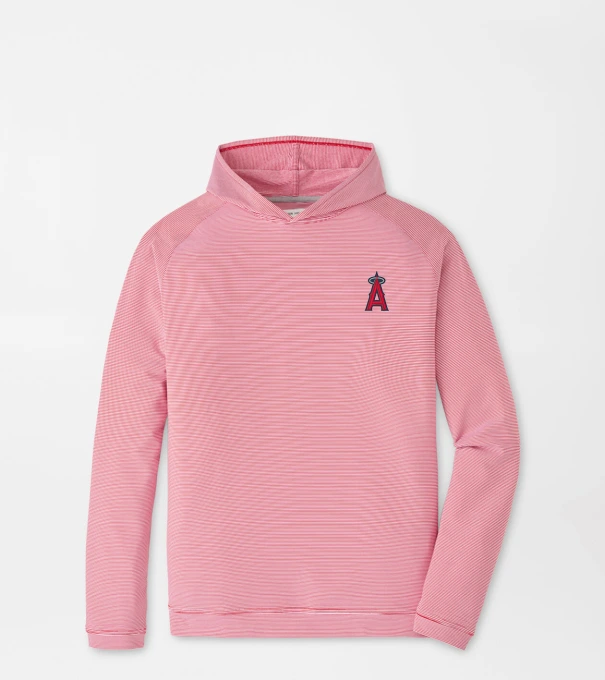 Los Angeles Angels Pine Sugar Stripe Performance Hoodie in Red3