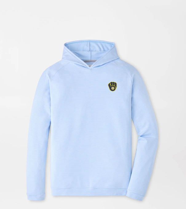 Milwaukee Brewers Pine Sugar Stripe Performance Hoodie in Cottage Blue