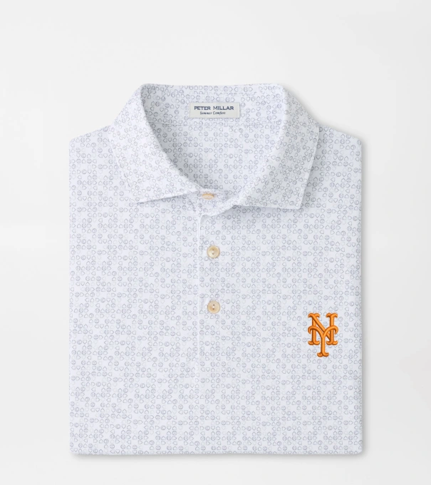New York Mets Bases Loaded Performance Jersey Polo in White
