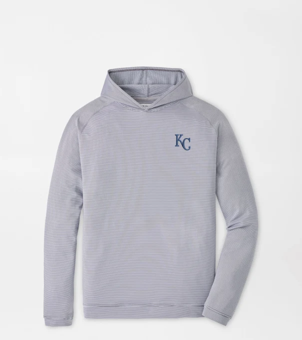 Kansas City Royals Pine Sugar Stripe Performance Hoodie in Iron