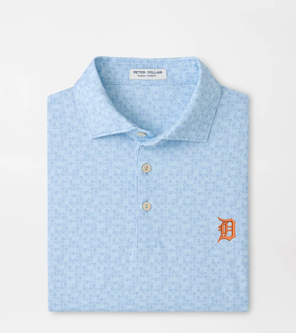 Detroit Tigers Bases Loaded Performance Jersey Polo in PALE BLUE