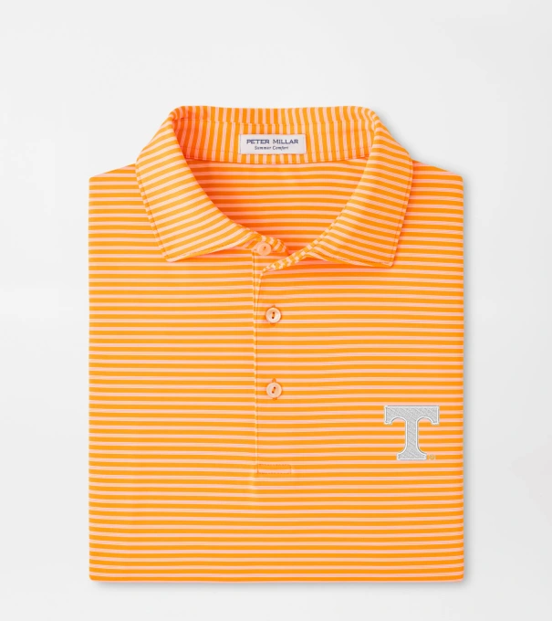 Tennessee Tiebreaker Performance Jersey Stripe Polo in Orange1