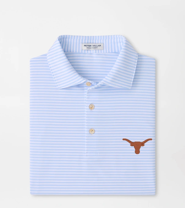 Texas Tiebreaker Performance Jersey Stripe Polo in White