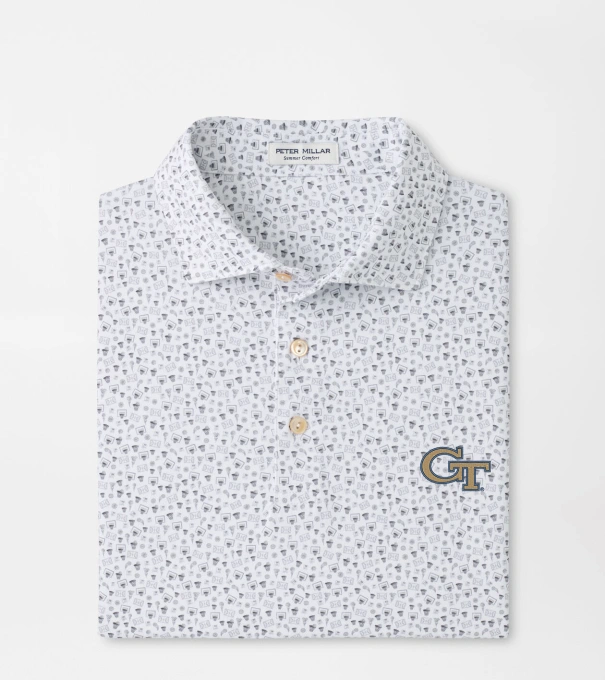 Georgia Tech Buzzer Beater Performance Jersey Polo in White