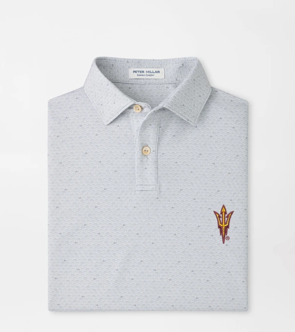 Arizona State On The Ball Youth Performance Jersey Polo in British Grey