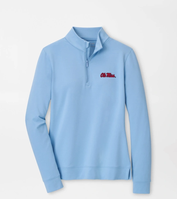 Ole Miss Women's Perth Performance Pullover in Cottage Blue