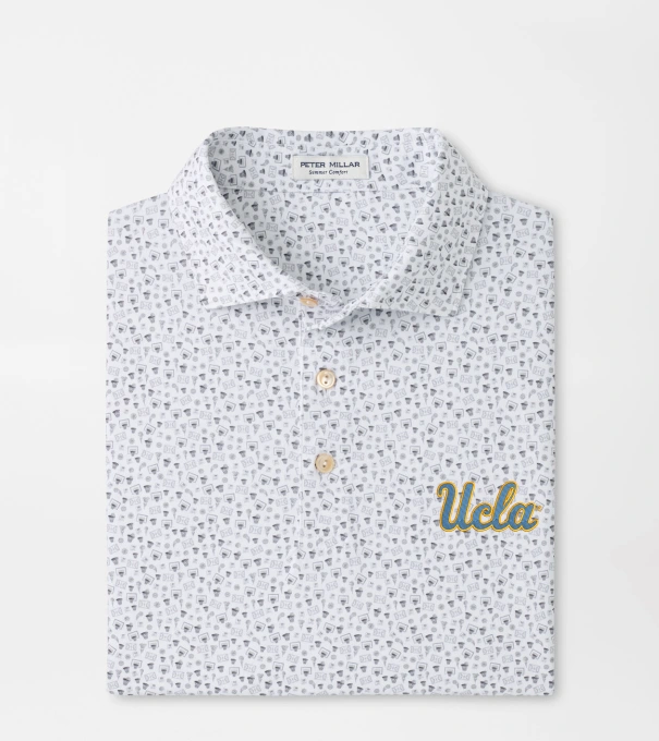 UCLA Buzzer Beater Performance Jersey Polo in White
