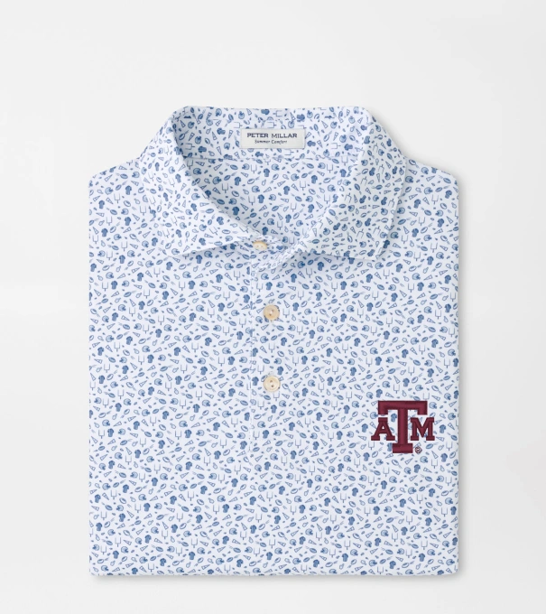 Texas A&M Kick Off Performance Jersey Polo in Blue Frost