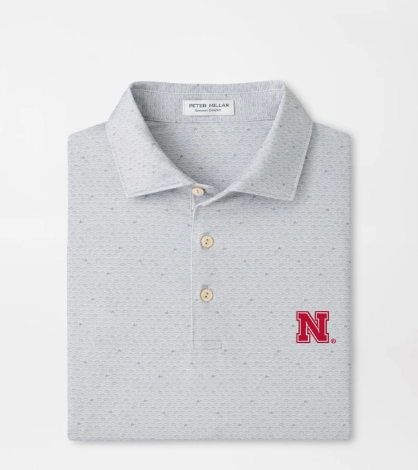 Nebraska On The Ball Performance Jersey Polo in British Grey