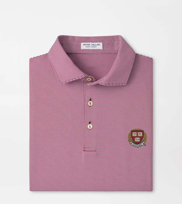 Harvard Jubilee Stripe Performance Polo in Maroon2