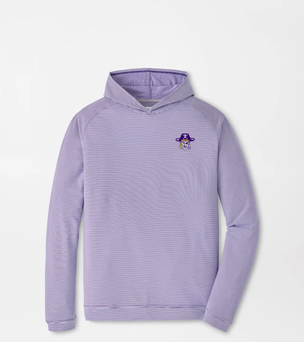 East Carolina University Vault Pine Sugar Stripe Performance Hoodie in Purple2