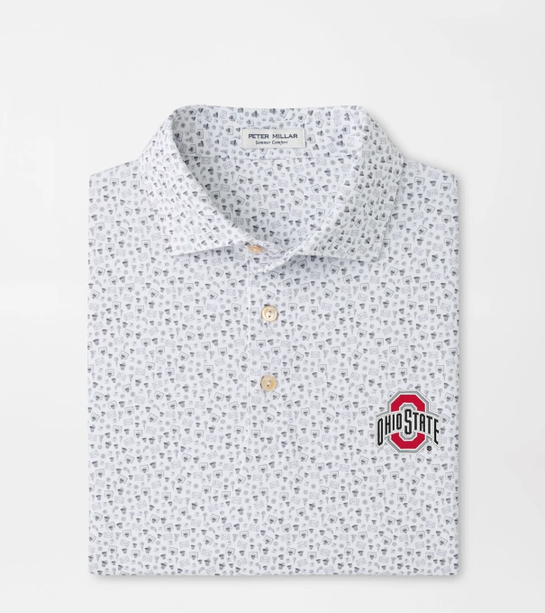 The Ohio State Buzzer Beater Performance Jersey Polo in White