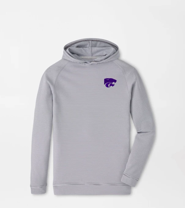 Kansas State Pine Youth Sugar Stripe Performance Hoodie in Iron