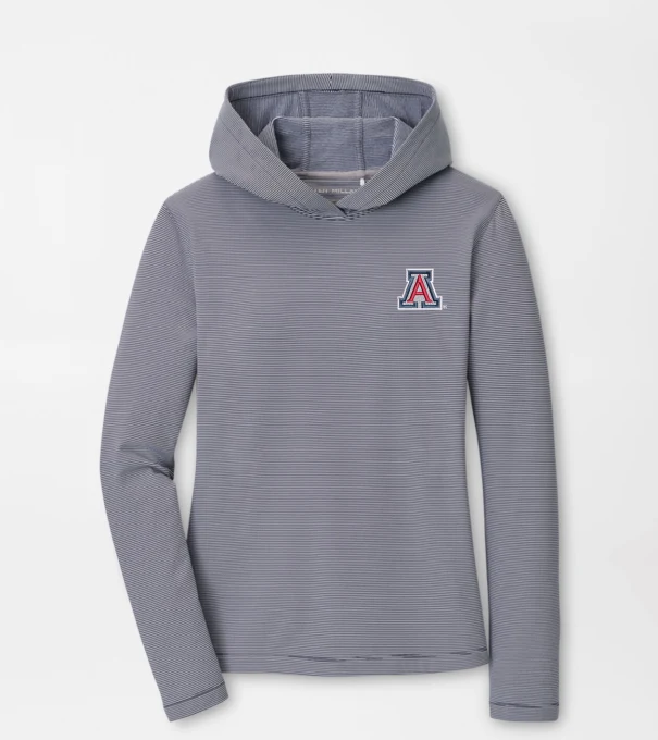 Arizona Women's Pine Sugar Stripe Performance Hoodie in Navy