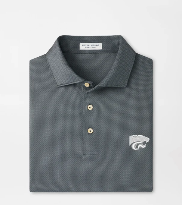 Kansas State Hugo Performance Jersey Polo in Iron