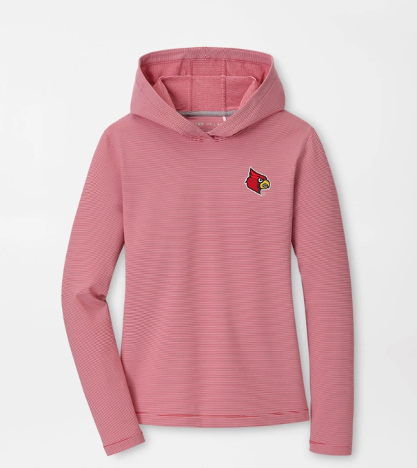 Louisville Women's Pine Sugar Stripe Performance Hoodie in Red3