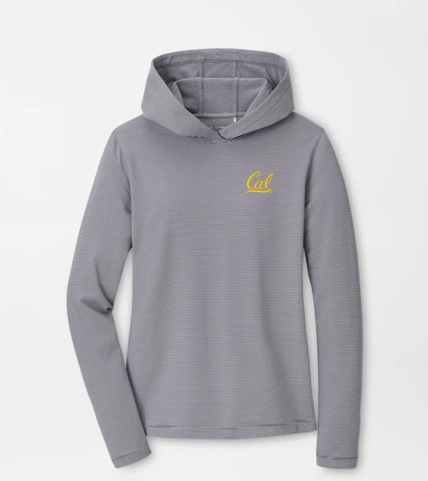 University of California Berkeley Women's Pine Sugar Stripe Performance Hoodie in Iron