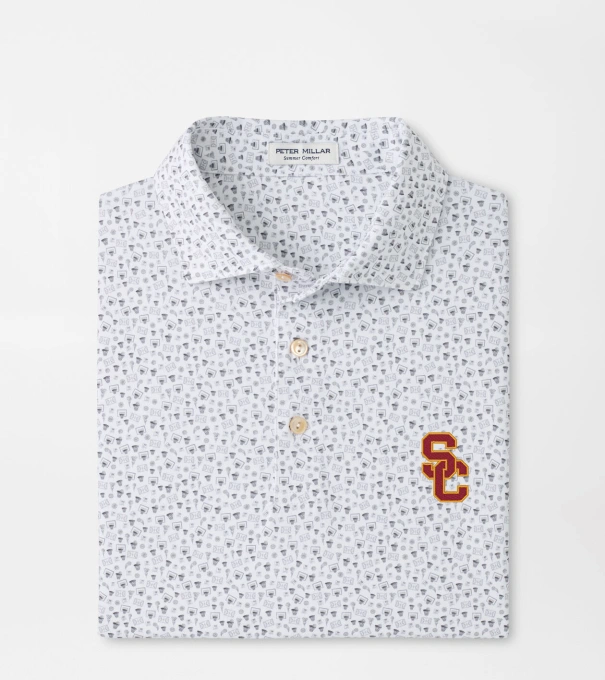 USC Buzzer Beater Performance Jersey Polo in White