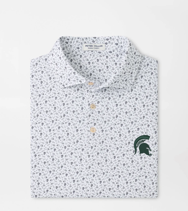 Michigan State Spartans Kick Off Performance Jersey Polo in Gale Grey