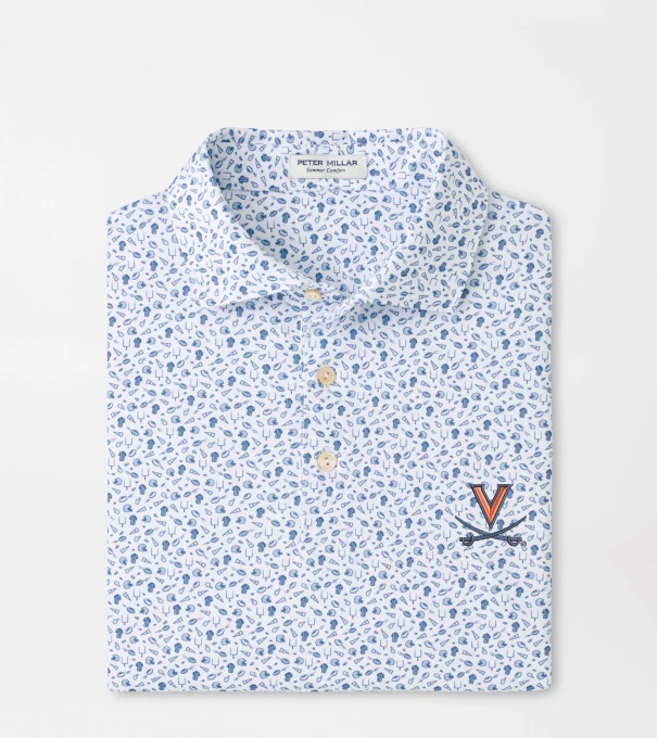 Virginia Kick Off Performance Jersey Polo in Blue Frost
