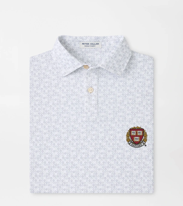 Harvard Bases Loaded Youth Performance Jersey Polo in White
