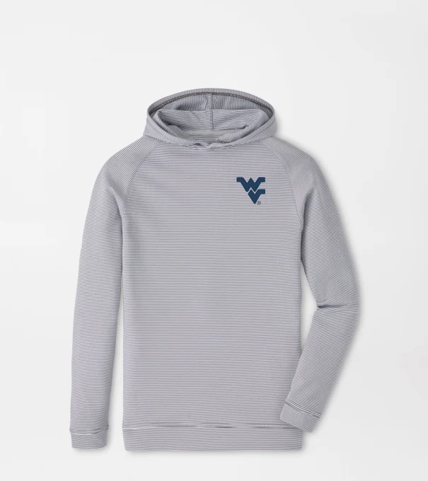 West Virginia Pine Youth Sugar Stripe Performance Hoodie in Iron