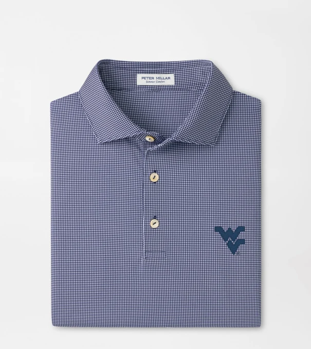 West Virginia Border Performance Jersey Polo in Navy