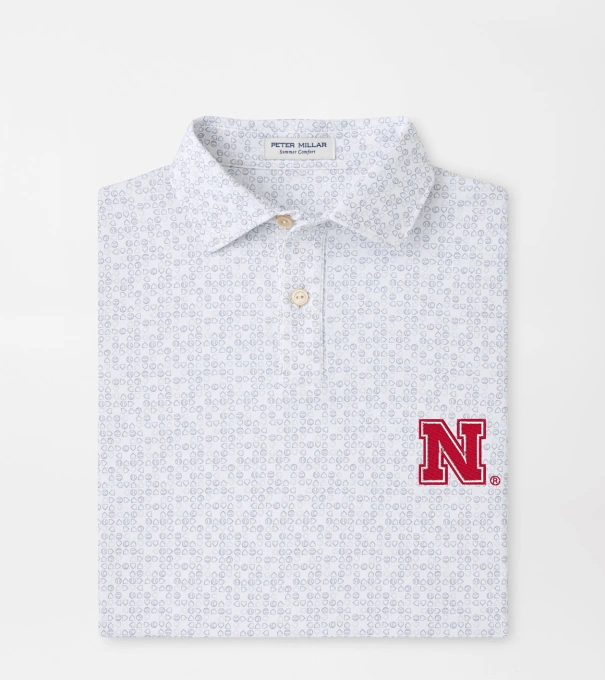 Nebraska Bases Loaded Youth Performance Jersey Polo in White
