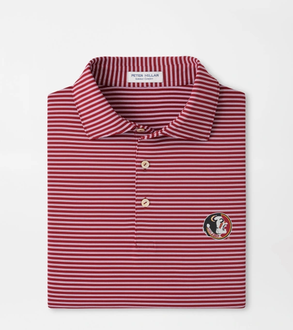 Florida State Vault Tiebreaker Performance Jersey Stripe Polo in Maroon2