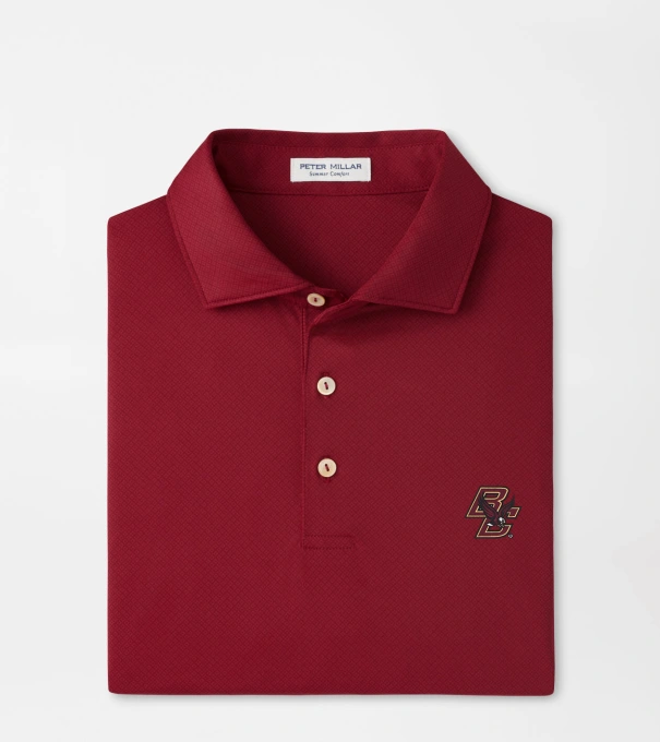 Boston College Hugo Performance Jersey Polo in Maroon2
