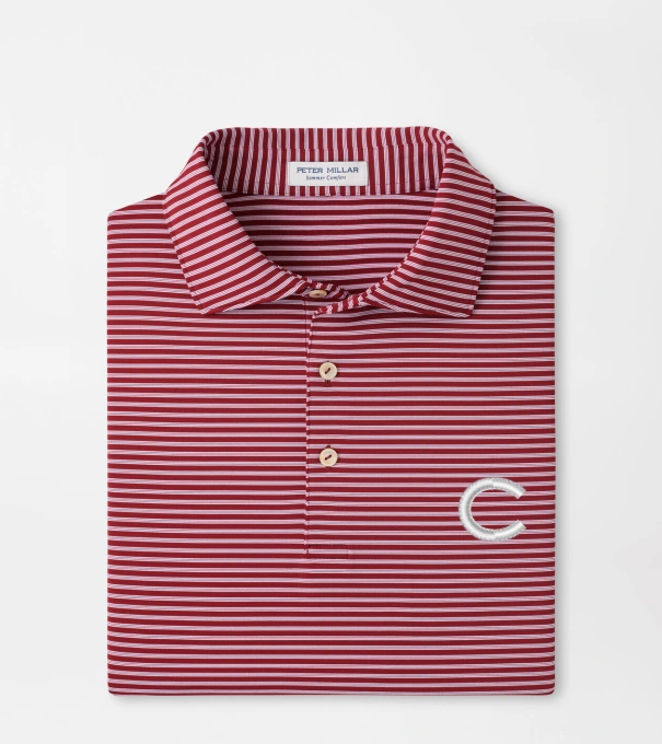 Colgate Tiebreaker Performance Jersey Stripe Polo in Maroon2